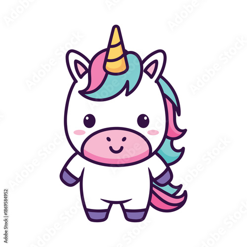 Adorable Cartoon Unicorn Illustration