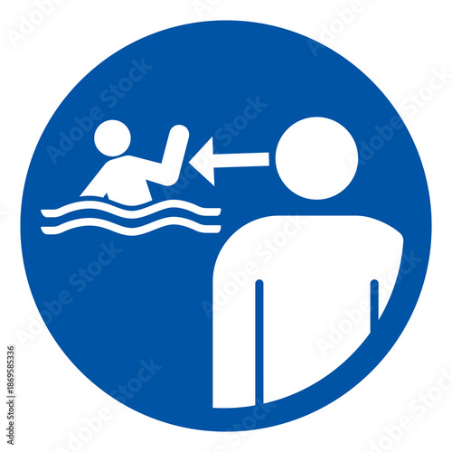 Keep children under supervision while swimming Symbol Sign, Vector Illustration, Isolated On White Background Label. EPS10