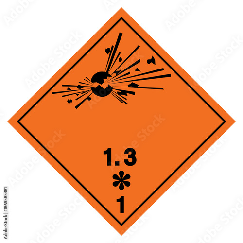 Classs 1 Explosives 1.3 Symbol Sign , Vector Illustration, Isolate On White Background Label.EPS10