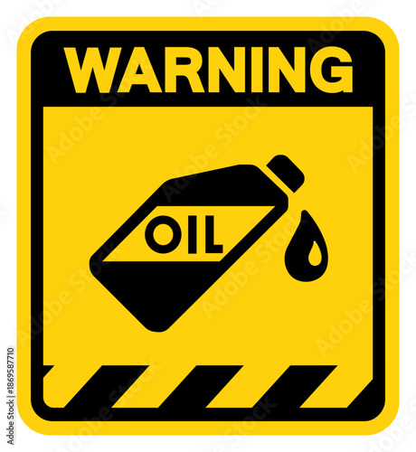 Oil Car Warning Sign, Vector Illustration, Isolate On White Background Label. EPS10