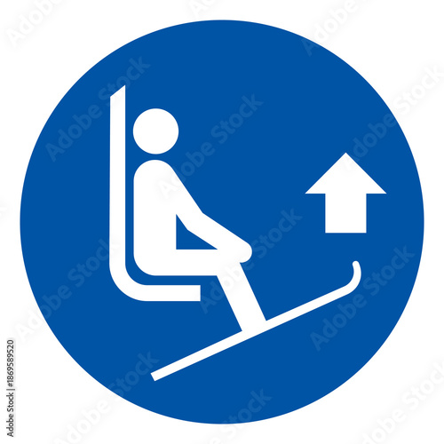 Lift Ski Tips Symbol Sign, Vector Illustration, Isolated On White Background Label.EPS10