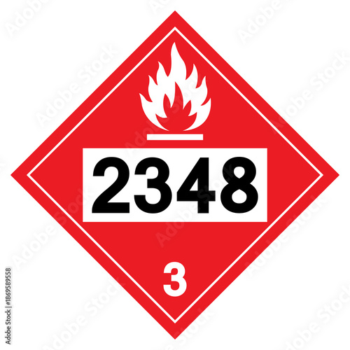UN2348 Flammable Liquid Symbol Sign, Vector Illustration, Isolate On White Background, Label.EPS10