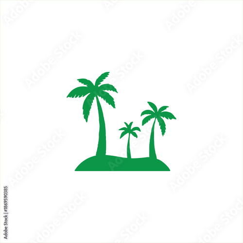 Palm tree vector icon illustration on white background showing a tropical beach nature design