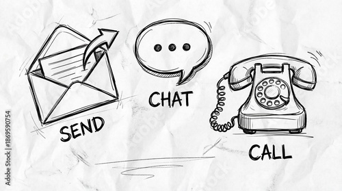 Communication icons for business and customer service interactions