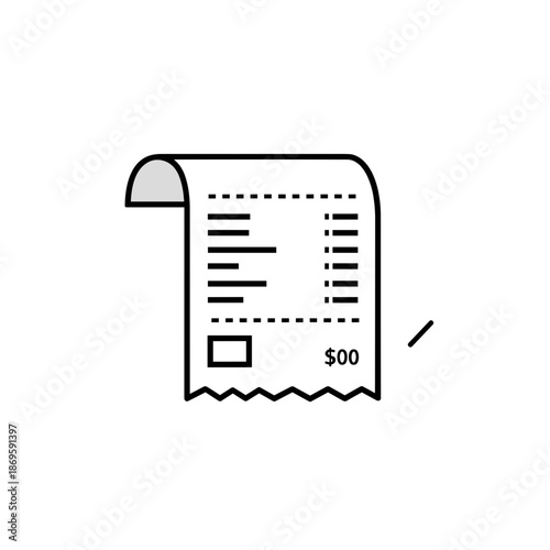 Blank receipt roll with printed lines for itemization and total  