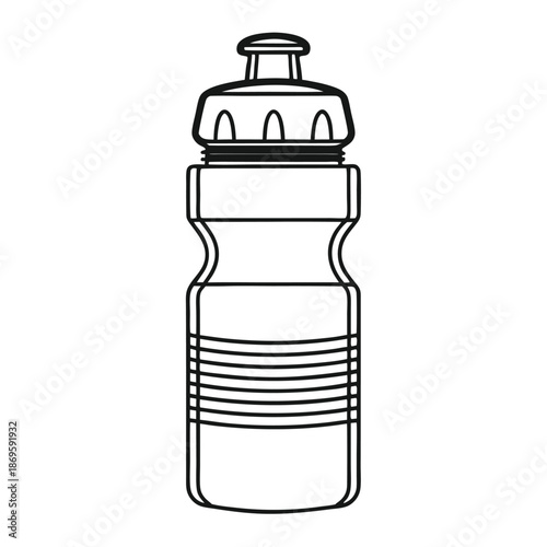 Plastic Water Bottle Icon for Hydration and Fitness Health Awareness Concepts