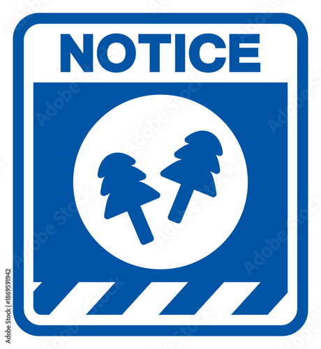 Notice Wear Ear Plugs Symbol Sign ,Vector Illustration, Isolate On White Background Label. EPS10