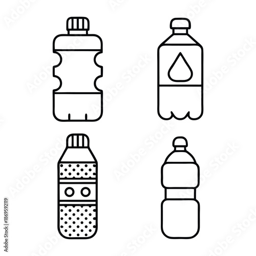 Minimalist Water Bottle Icon for Hydration Tracking and Health Apps