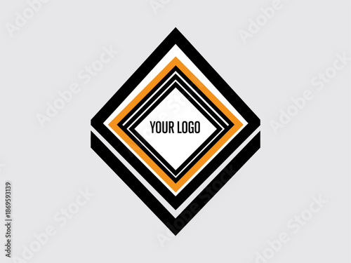 Geometric Diamond Shape Logo Template Design.