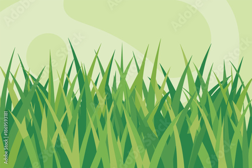 Stylized Green Grass Foreground, natural background concept