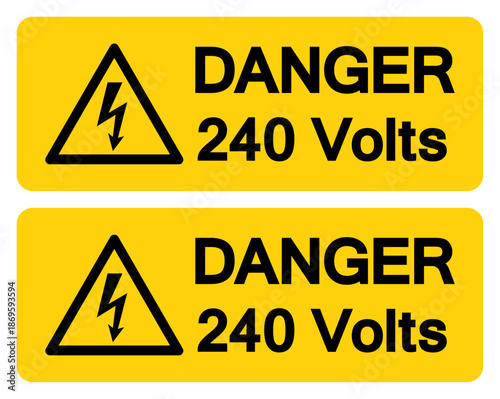 Danger 240 Volts Symbol Sign,Vector Illustration, Isolate On White Background Label.EPS10