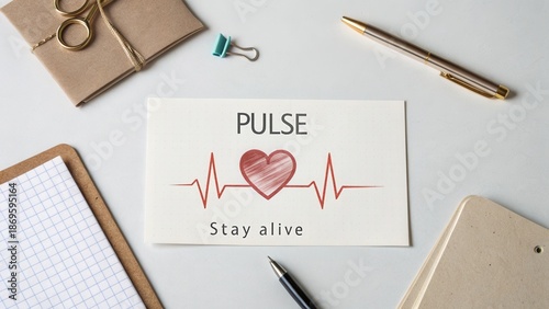 White card displaying a heartbeat symbol and the word Pulse