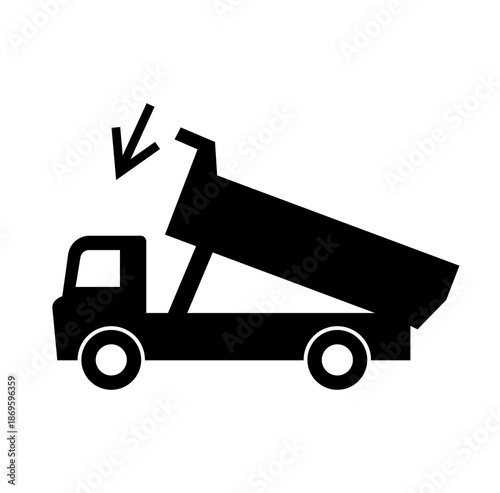 Ensure Body Is Lowered Before Driving Off Black Icon, Vector Illustration, Isolate On White Background Label.EPS10