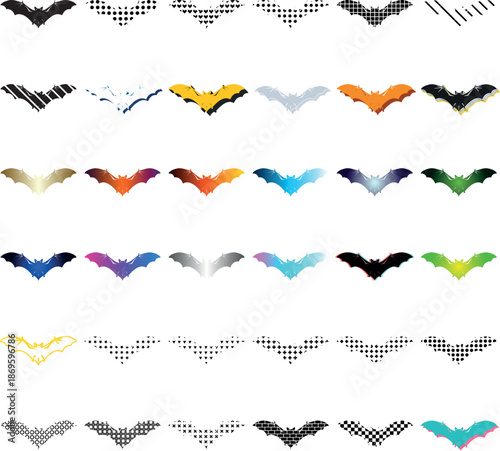 Collection of Bats in Various Styles and Colors