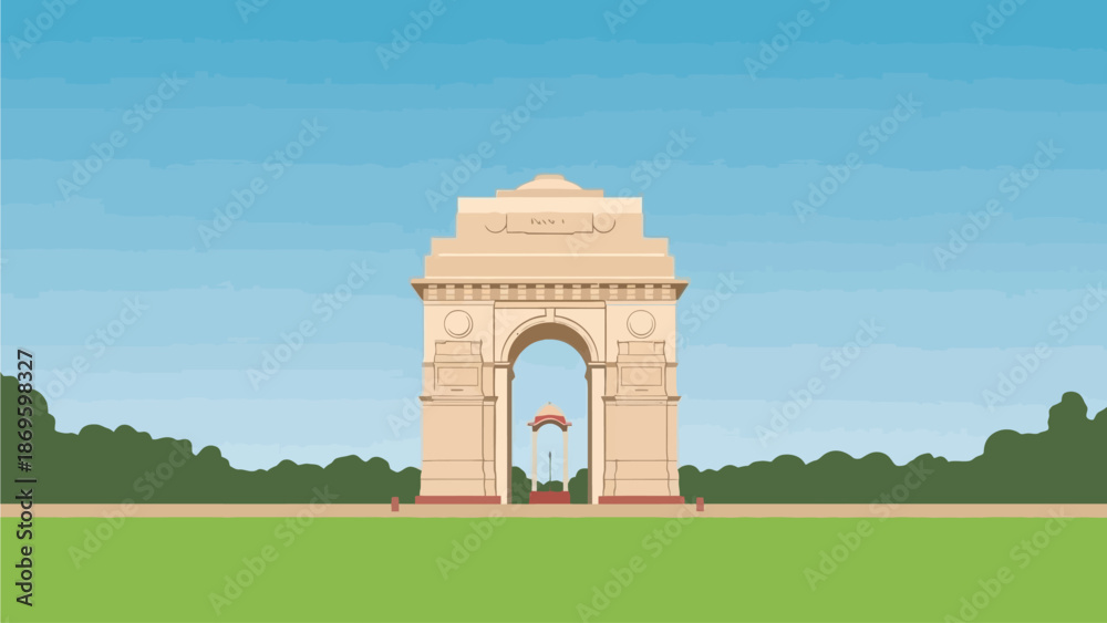 Fototapeta premium India gate abstract vector illustration design