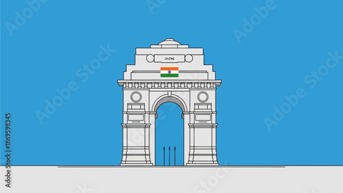 India gate abstract vector illustration design