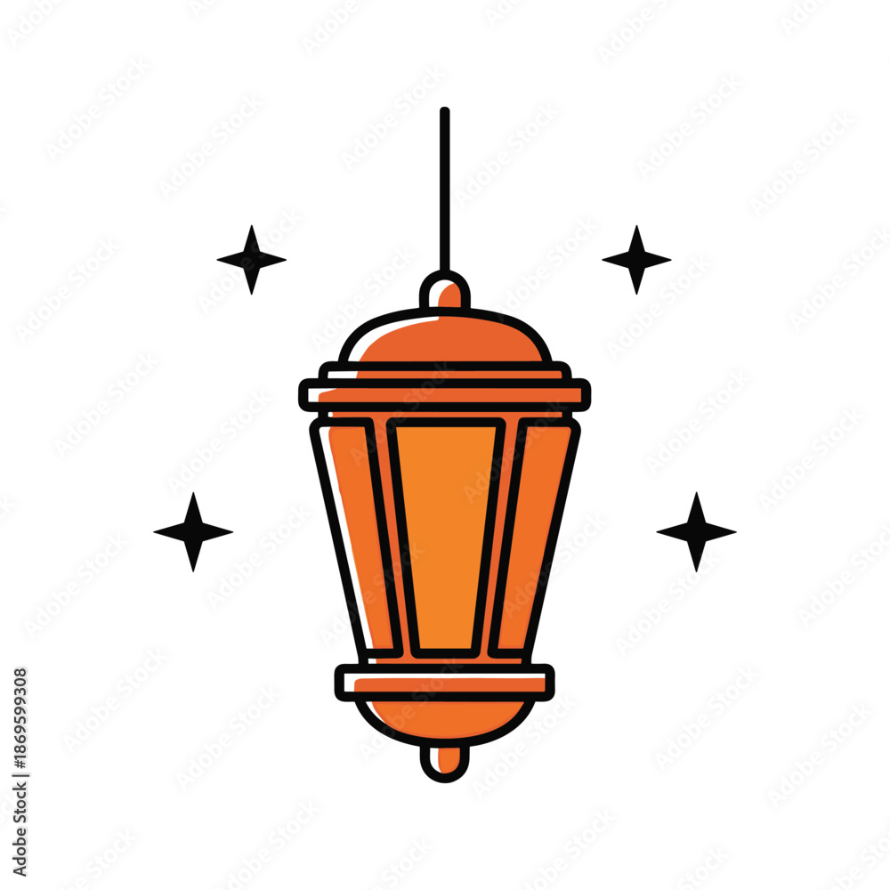 Fototapeta premium Illuminated hanging lantern Vector