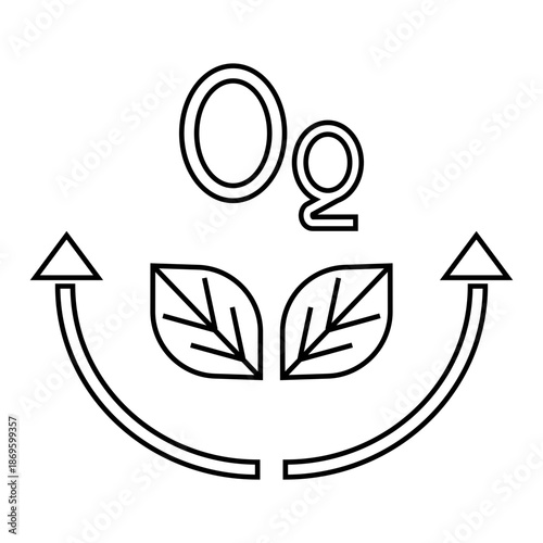 Oxygen and Green Leaf Eco vector icon
