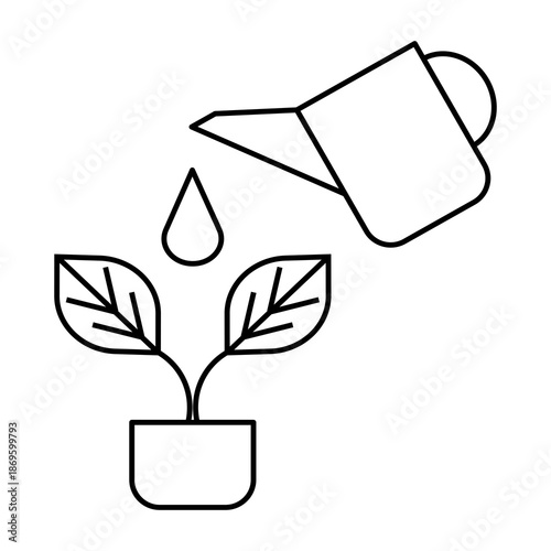 Watering Plant for Eco vector icon