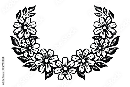 Vibrant Tropical Watercolor Floral Wreath for Summer T-Shirt Prints and Beachwear