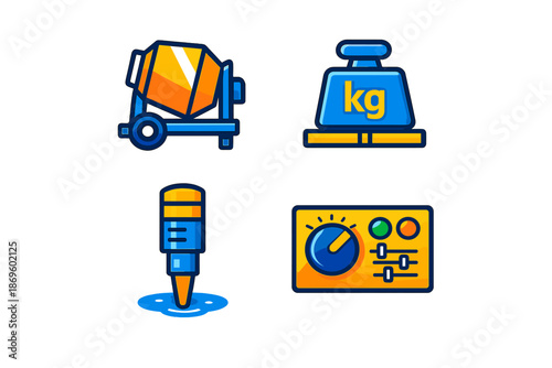Collection of industrial and measurement icons