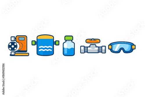 Water treatment equipment icons