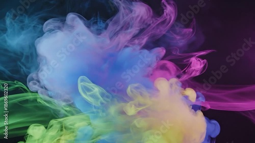 Wallpaper Mural Colorful Ink Clouds in Water Torontodigital.ca