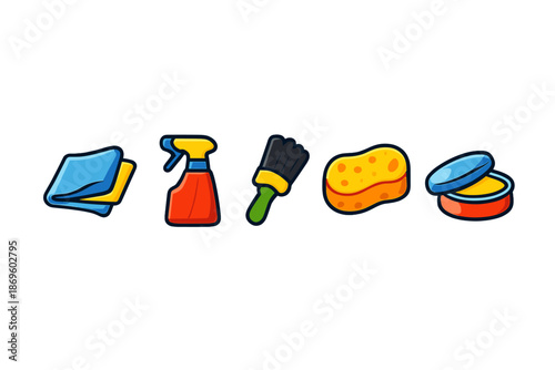 Car wash and detailing icons