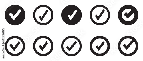 Check mark set collection flora design vector art.