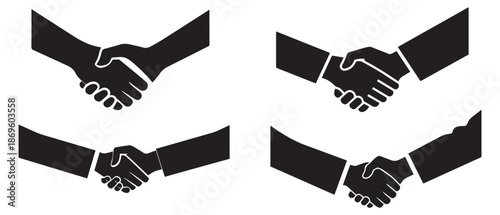 Hand shake set collection flora design vector art.