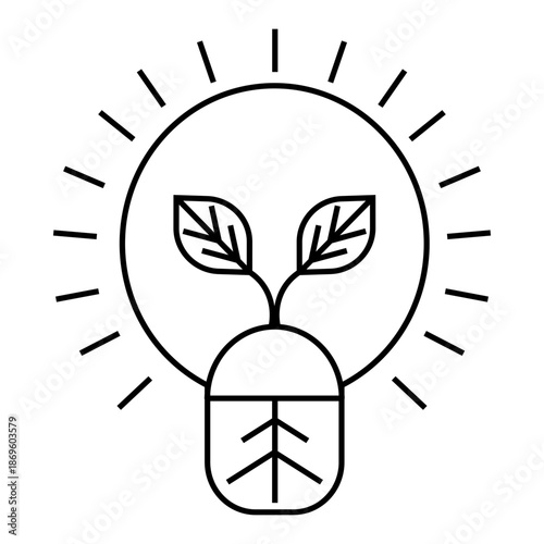 Eco Energy Bulb vector icon