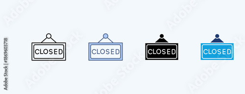 Closed Multiple Icon Illustration Vector