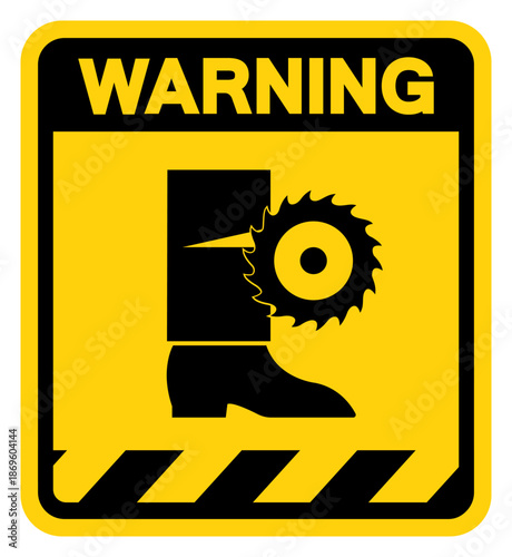 Cut Hazard Leg Warning Sign, Vector Illustration, Isolate On White Background Label. EPS10