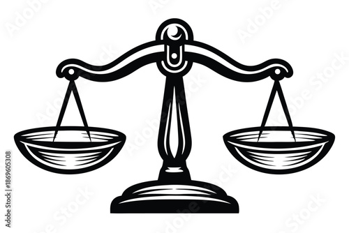 Clean Black and White Bathroom Scale Illustration for Health Goals and Body Weight Loss