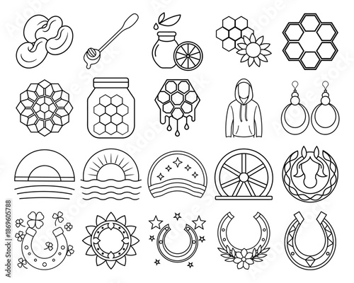 Modern Technology and Gadget Icon Set for Coloring Page, Vector Line Art Design with Phones, Laptops, and Digital Devices for Electronics Fun