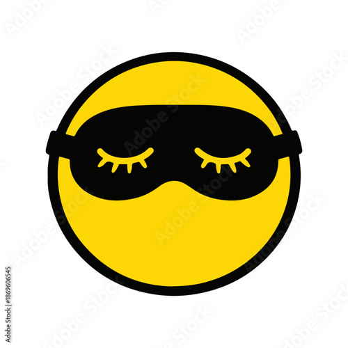 face with a sleep mask sticker vector on a white background
Colored vector sticker on a white background