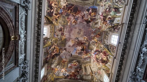 The Nave Ceiling of the Saint Ignatius Church in Rome, Italy