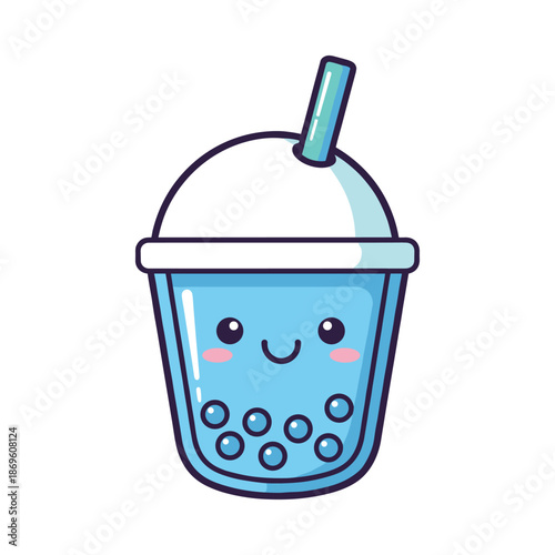 Adorable Cartoon Bubble Tea Illustration