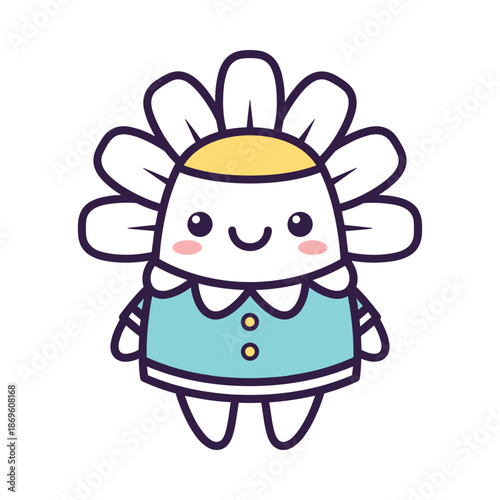 Adorable Cartoon Flower Character Illustration