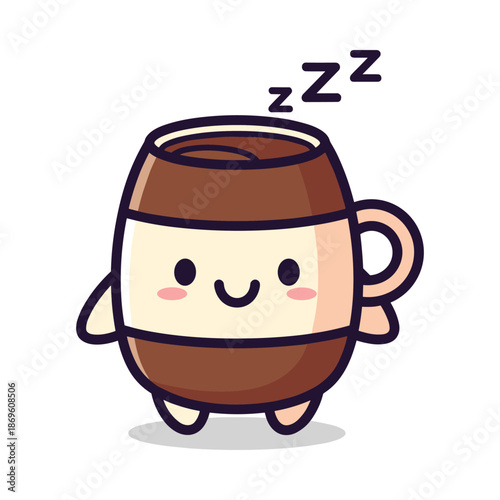 Cuddly Coffee Mug Character Illustration