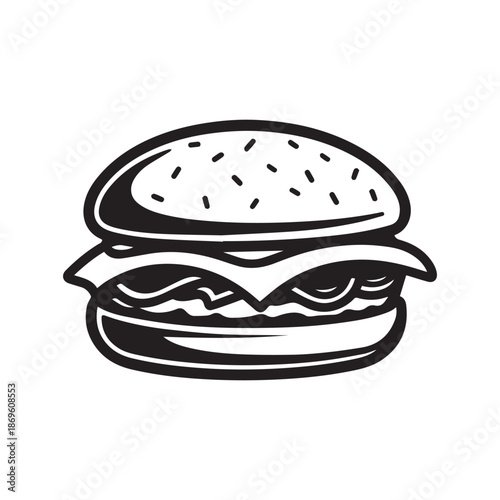  Burger Food icon white background vector design.