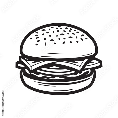  Burger Food icon white background vector design.