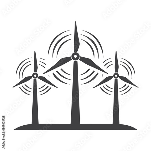 Eco-Friendly Energy Icon with Windmill Design, Vector Graphic for Sustainable Power Generation