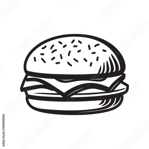  Burger Food icon white background vector design.