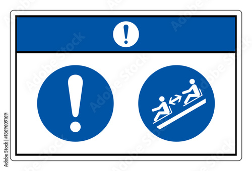 Notice Keep a Safe Distance Between Sleds Symbol Sign, Vector Illustration, Isolated On White Background Label. EPS10