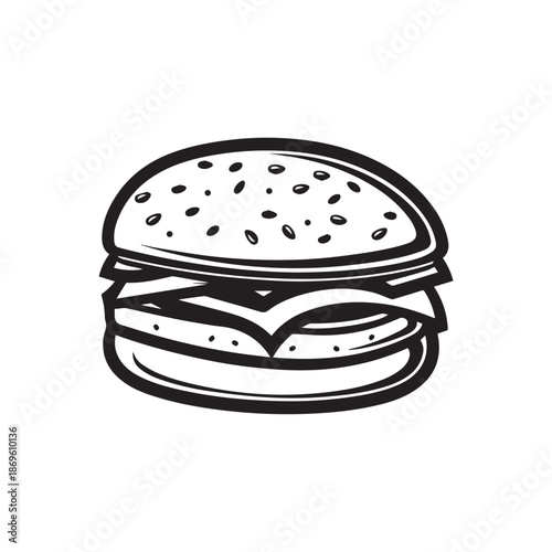  Burger Food icon white background vector design.