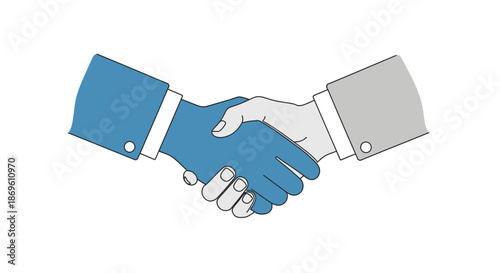 Two individuals shaking hands in a gesture of agreement or partnership