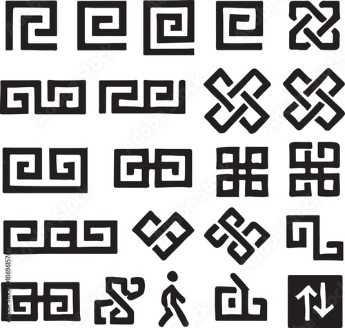 Greek Key Border Pattern Set