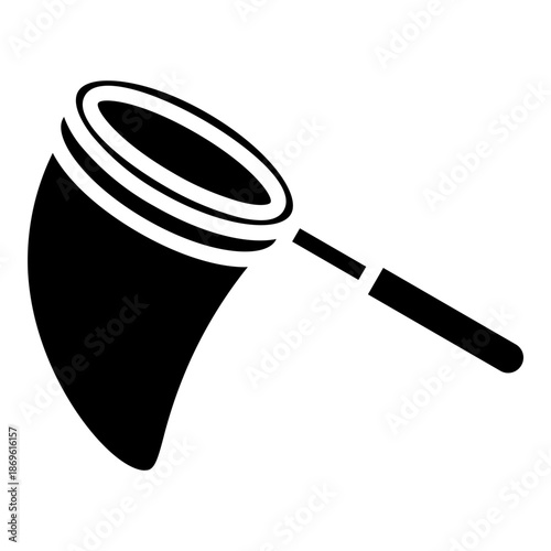 Fishing net. This is a vector single icon with a solid style. It is suitable for various purposes, including website design, mobile app design, and logo design.