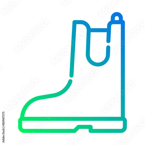 Fishing boots. This is a vector single icon with a dashed line gradient style. It is suitable for various purposes, including website design, mobile app design, and logo design.
